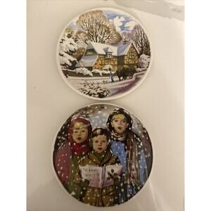 Set Of 2 English Ironstone Pottery Holiday Plates 7 Inches With Original Box